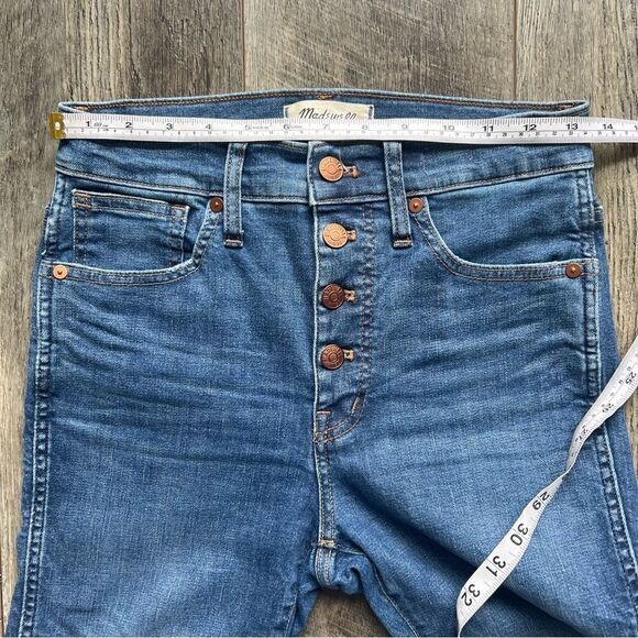Madewell 10” High-Rise Skinny Jeans Buttonfly Size 26 Raw Hem - Picture 6 of 13